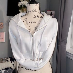 White Cropped Zip-up jacket